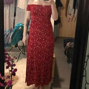Off the shoulder maxi dress